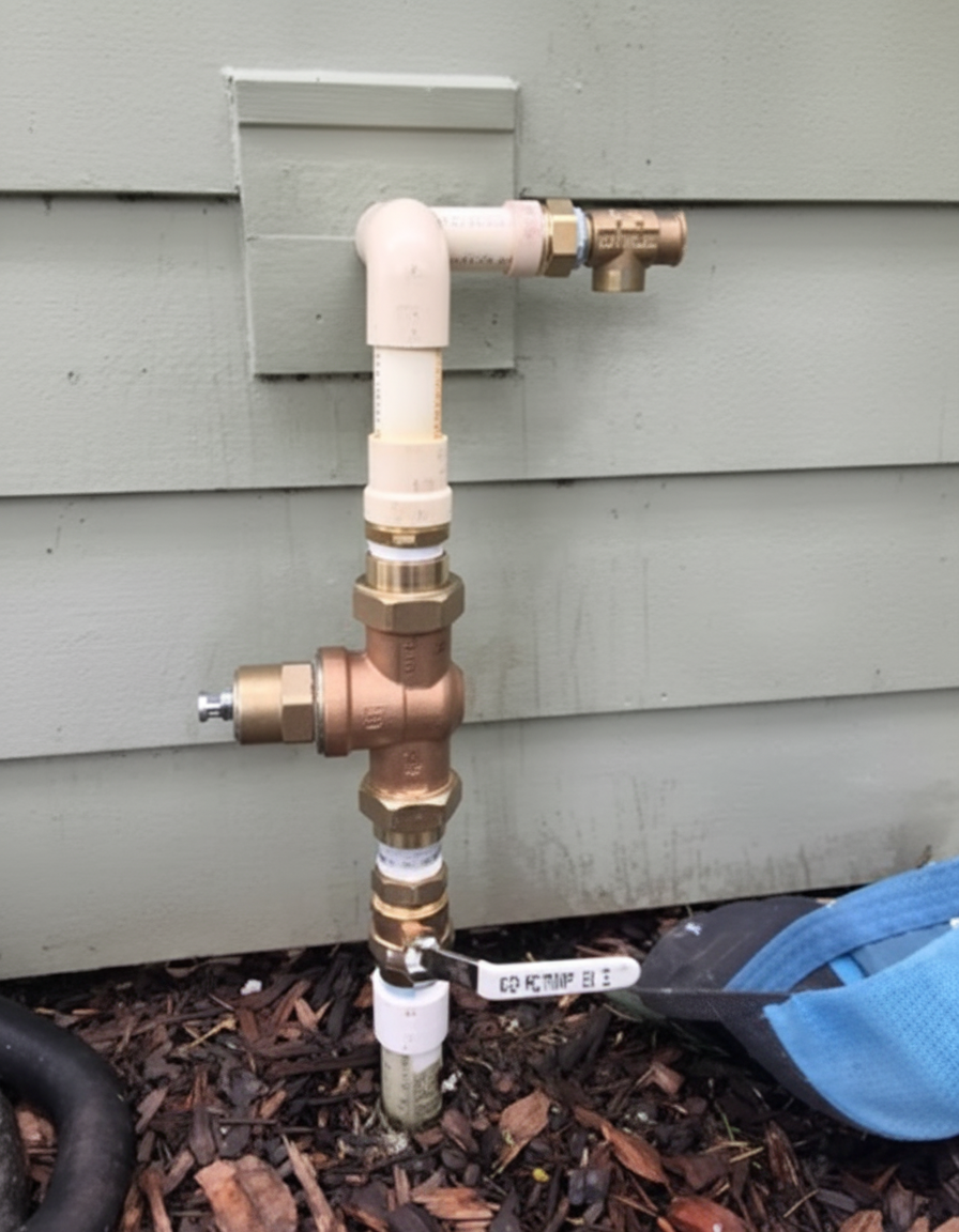 Plumber installing new water supply lines during whole-house repipe in Florida home